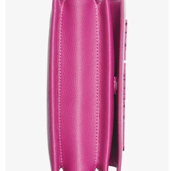 KARL LAGERFELD PARIS Lourdes Chain Strap Crossbody Leather Bag Dark Cactus - Picture 5 of 5